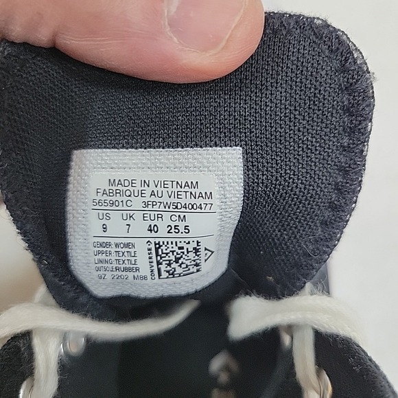 Converse Women's Chuck Taylor All Star 565901C Black Ankle Shoe Size 9 - Picture 6 of 12